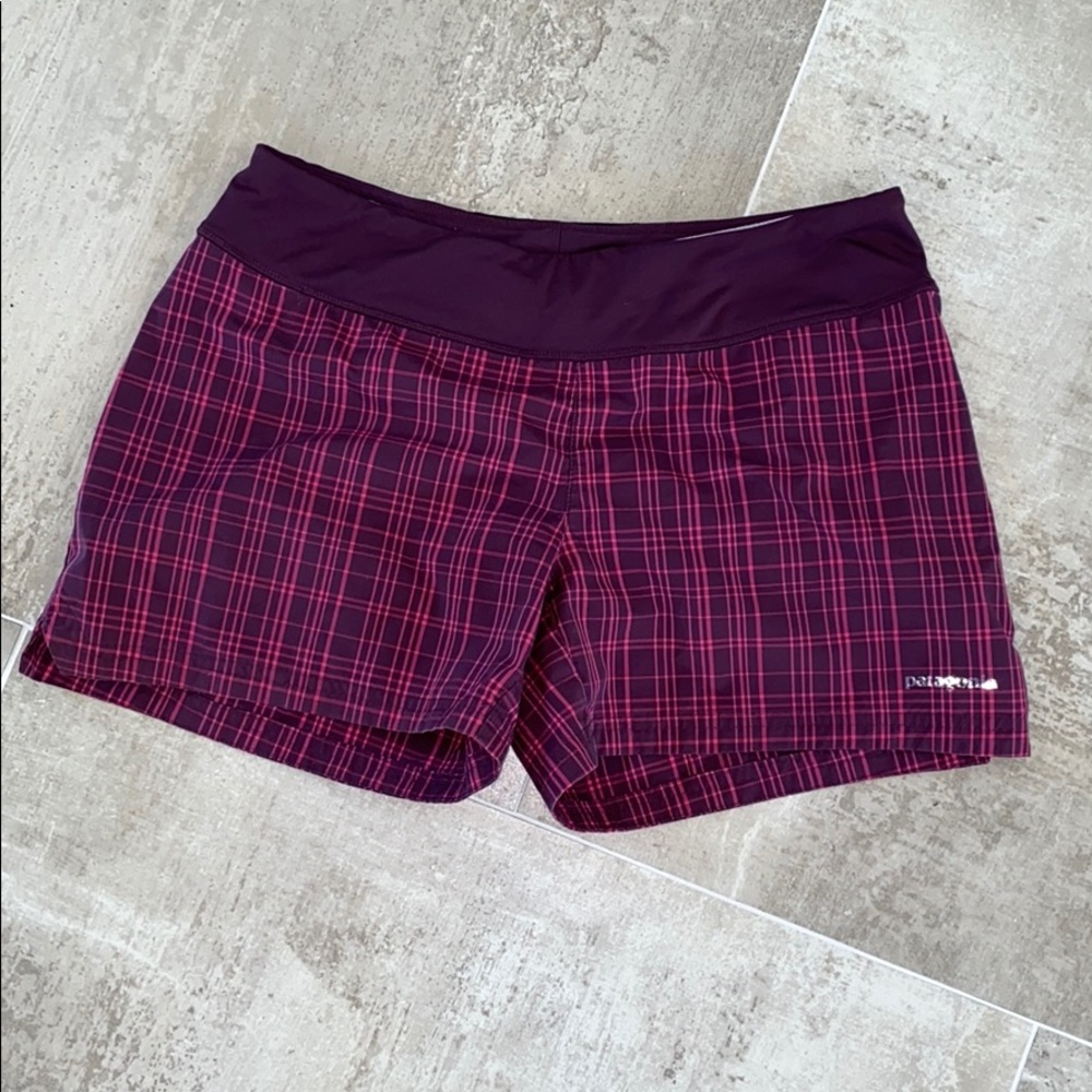 Patagonia Plaid Running Shorts